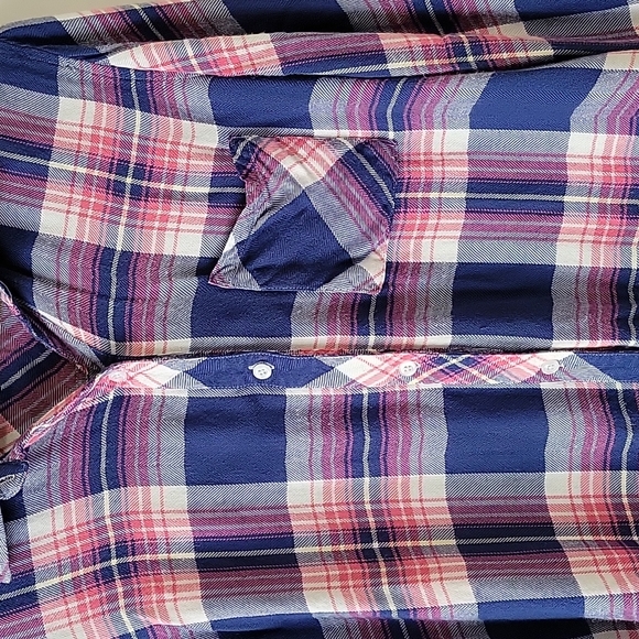 Rails blue flannel long sleeve shirt size women's size small - Picture 5 of 15
